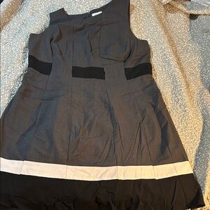 Calvin Klein Gray and Black Midi Dress